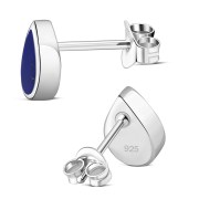 Lapiz Lazuli Drop Silver Stud Earrings, e333